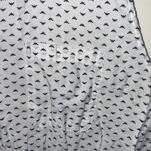 Van Heusen Womens Sleeveless Blouse XXL White Black Bee/Dragonfly Print - Picture 4 of 6